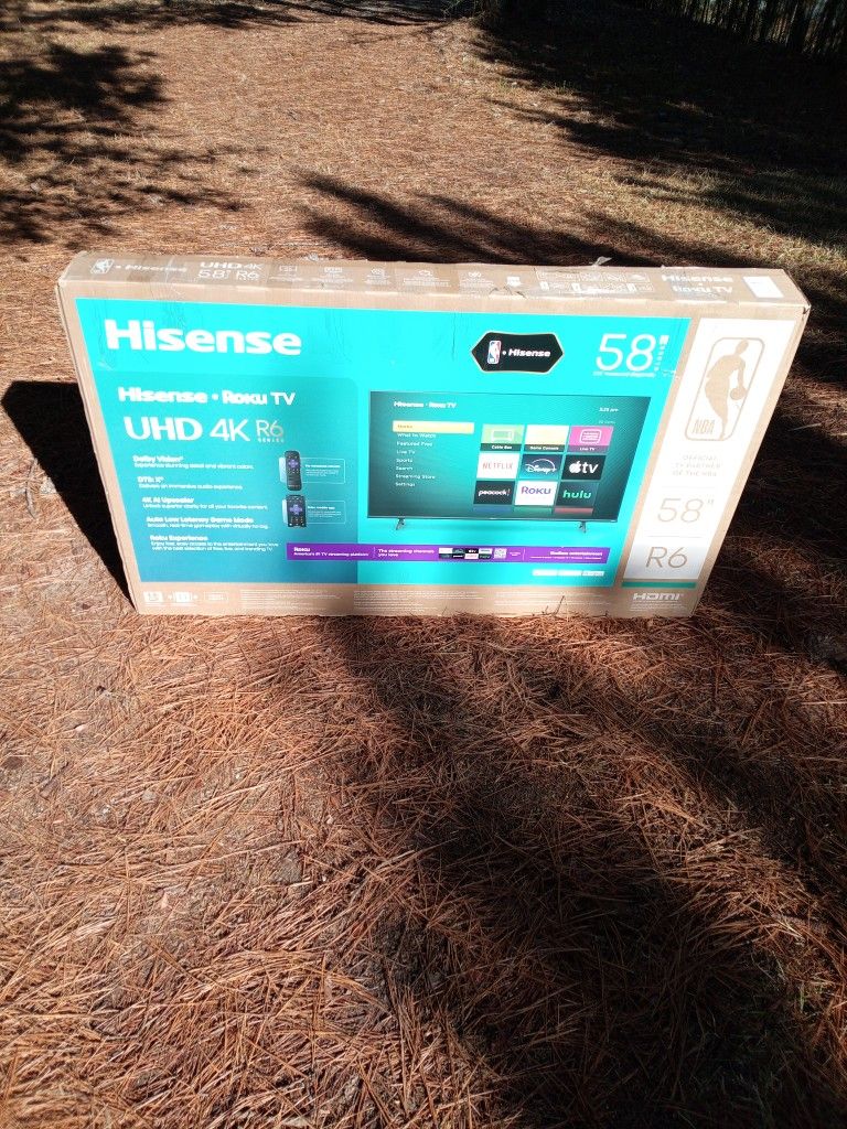 -FIRM PRICE NON-NEGOTIABLE- New 58 In. Hisense 4k Roku Smart TV W/Remote