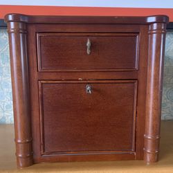 Vintage Heavy Wood Storage Cabinet 