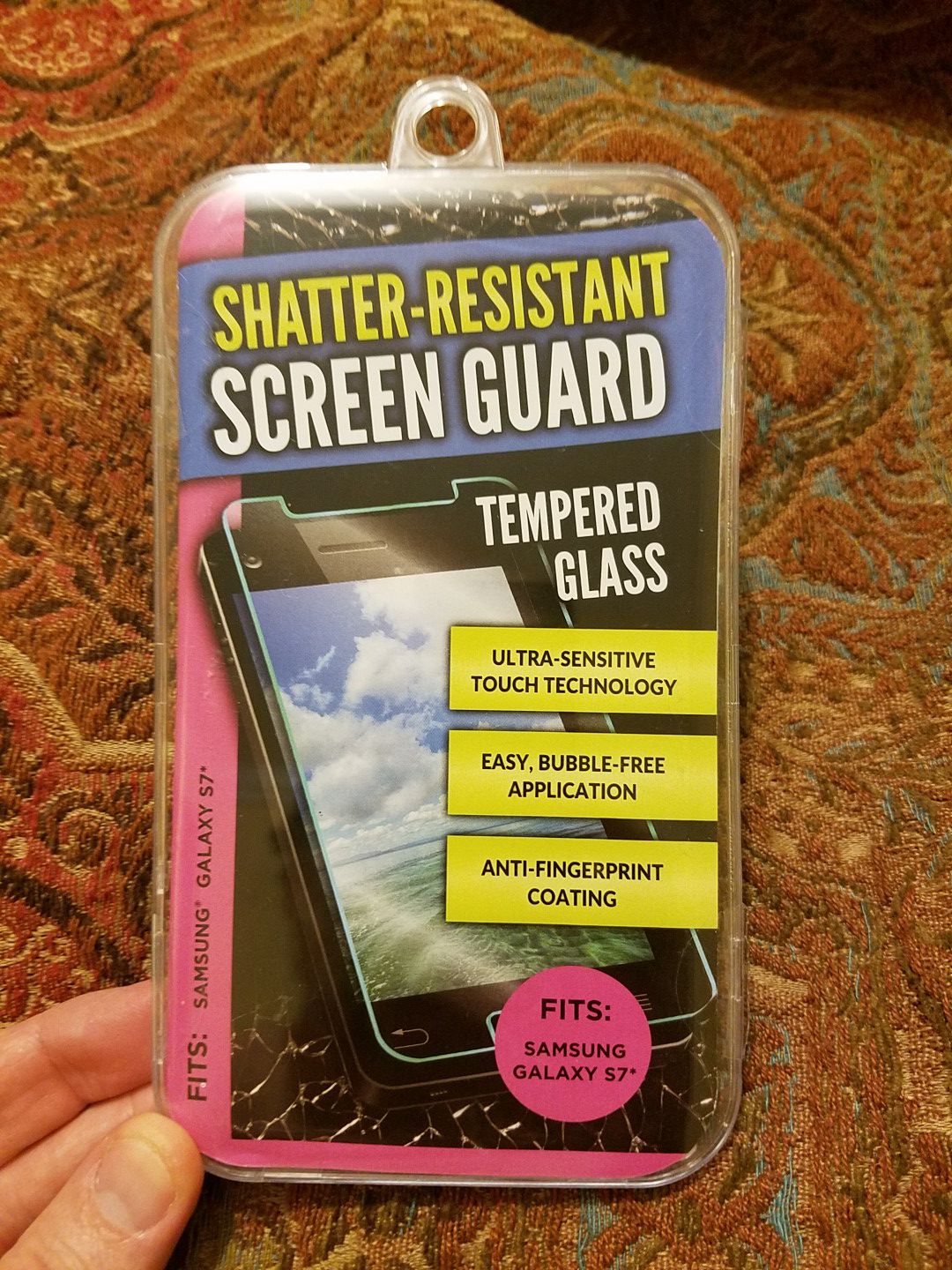 Tempered glass screen protector Samsung Galaxy S7 cell phone