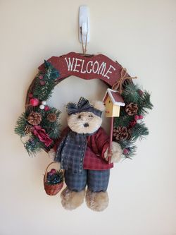 Cute winter season Teddy door decoration