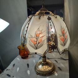 Vintage Glass Panel Touch Lamp 