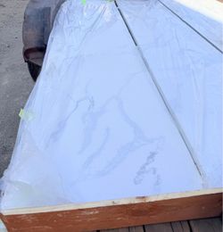 Large White Stone Countertop Slabs – Grey Veining