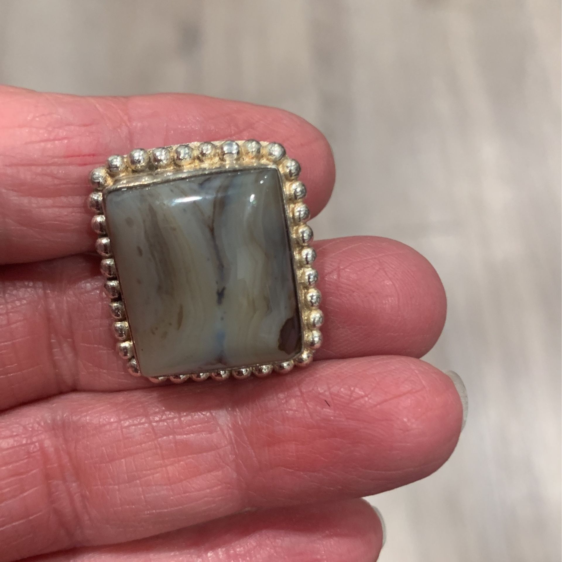 COOL AGATE RING-sz. 8