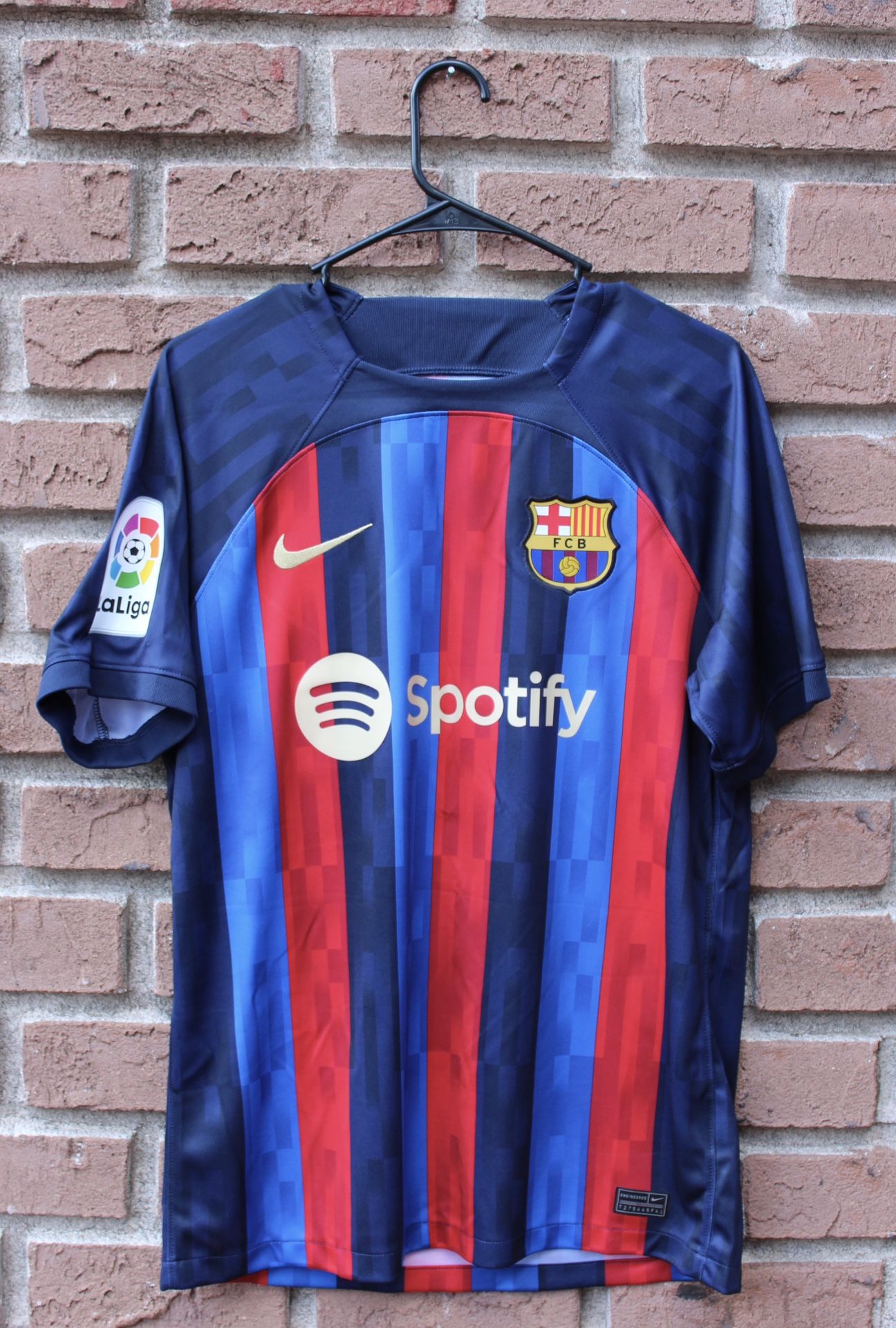 Nike FC Barcelona #9 Lewandowski Home Jersey 2022/23 LaLiga Patch