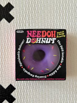 Schylling NeeDoh Dohnut - Yellow Base w/ Purple Frosting & Sprinkles NIB