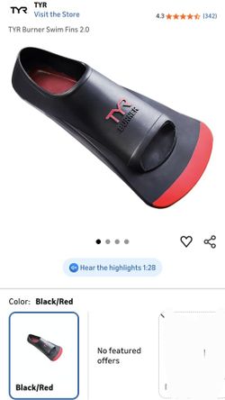 TYR Burner 2.0 Short Blade Training Fins – Red/Black