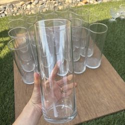 9” Cylinder Glass vases 
