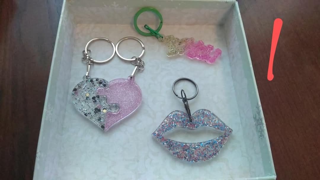 Valentine Earrings And Keychain