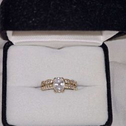 Moissanite Engagement Ring Set