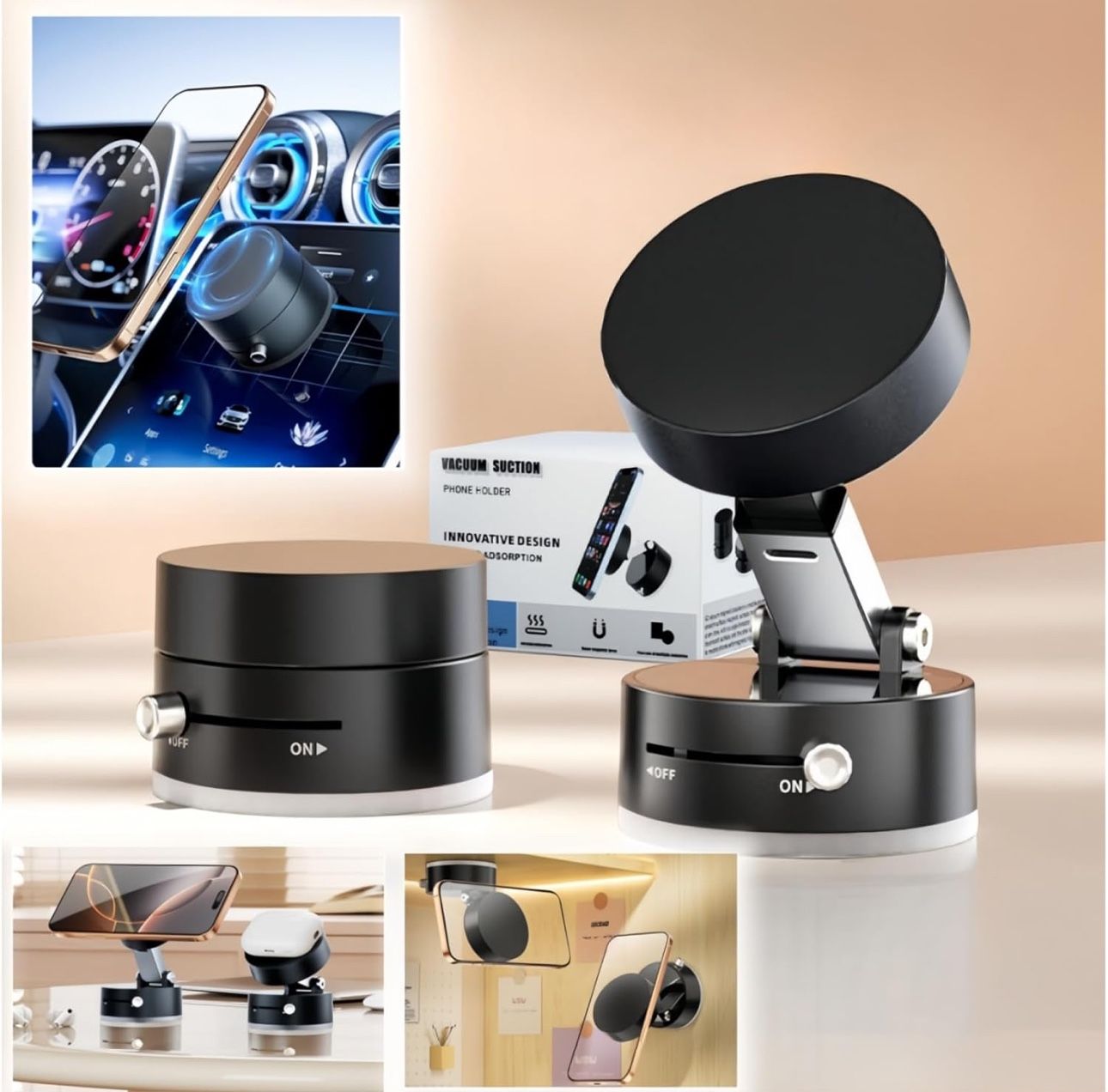 2025 New Vacuum Magnetic Suction Phone Holder Magnetic Suction Phone Mount