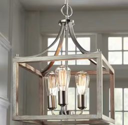 Brushed Nickel Farmhouse Square Chandelier