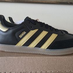Adidas Samba Messi Black/Gold - Brand New - 6Y