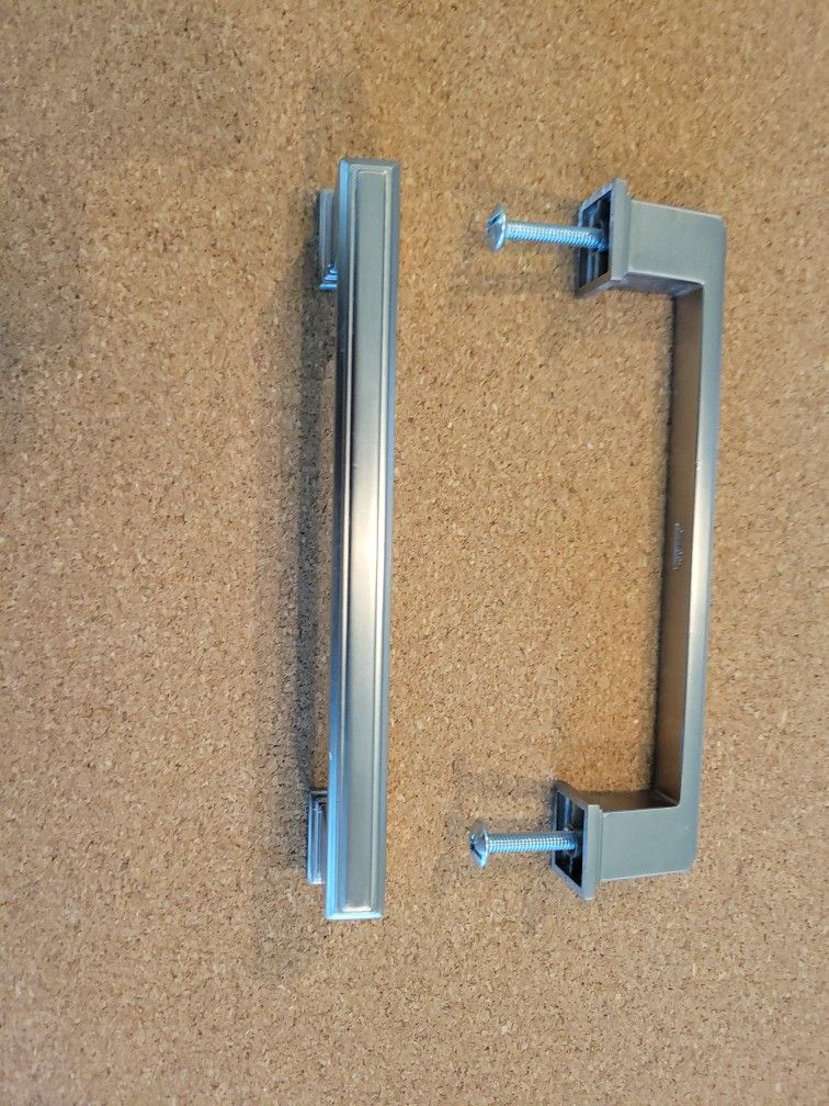 Mint Cabinet/ drawer pulls 5" center to center paid $15 each. Wife changed her mind. 5 3/4" total length mint. $5 each 60 available