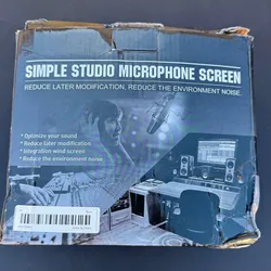 Studio Microphone Isolation Shield Sound Absorbing Foam Screen Black