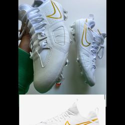 Nike Huarache 9 Varsity LAX Lacrosse Cleats White/Gold Men’s sz 8.5 & 11 available NEW NO BOX