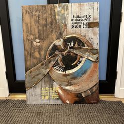 Vintage Aviation Painting- Vintage, Urban, And Very Cool. 36” X 48” - (2)