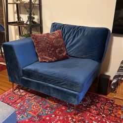 CB2 Blue Oversized Sofa Chair