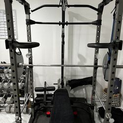 FITNESS REALITY 810XLT Super Max Power Rack Cage with Lat Pull Down and Low Row Cable Attachment and Dip Attachment