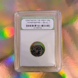 Ancient Roman Empire "Constantine the Great" Bronze Coin (c. 330 AD)