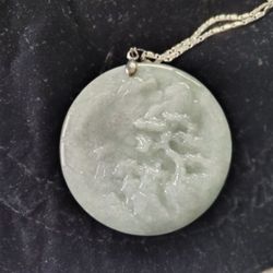 Jade Pendant An Chain Comes With Original Jade Tie String.