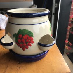 Flower Pot  Strawberry Pic On 4 Sides