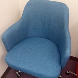 Home Office Desk Chair, Modern Adjustable Low Back Rolling Chair Twill Fabric Upholstered Chair Armless Cute Chair with Wheels for Bedroom, Classroom,