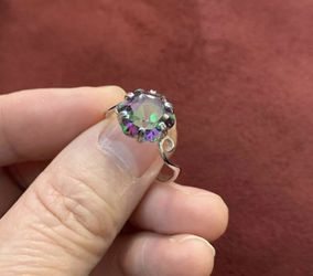 Size 5 Mystic Rainbow Topaz Ring In Sterling Silver 