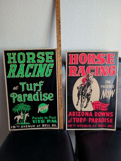 Vintage Turf Paradise Horse Racing Cardboard Posters Flyers