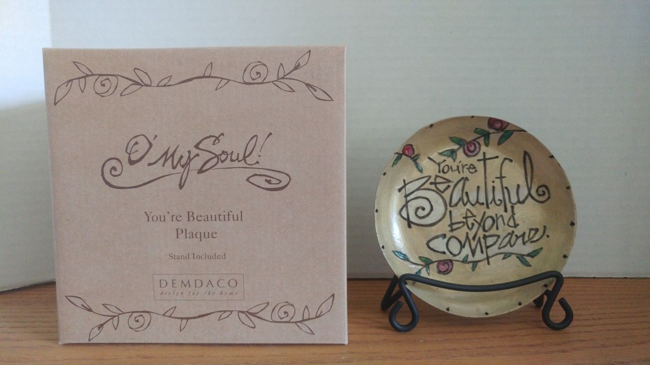 "You're Beautiful" plaque with stand