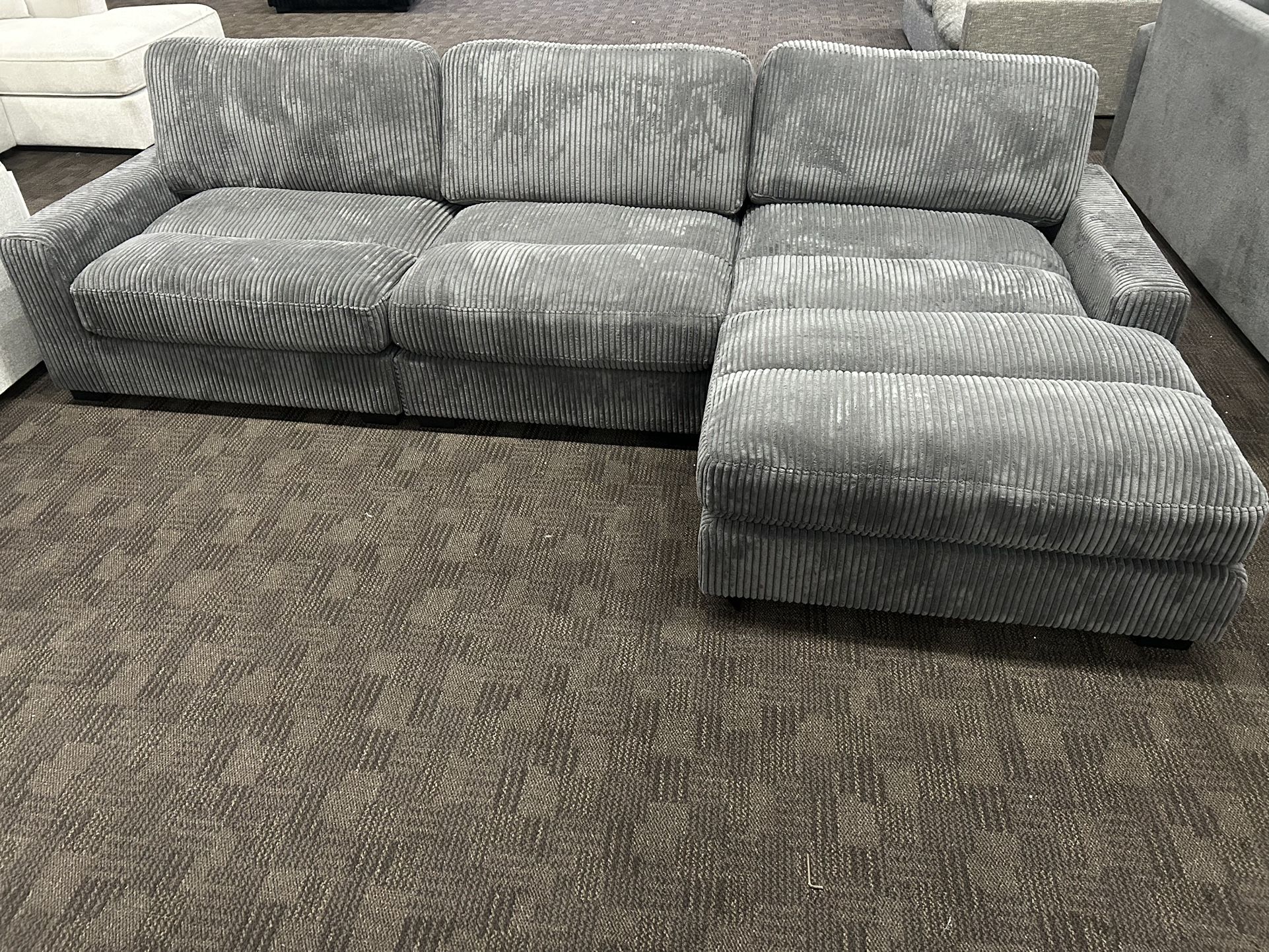 Thick Comfy Gray Sectional Couch (choose Your Size!)