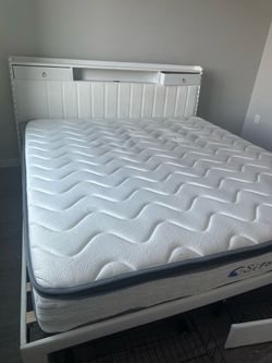 King bed frame and mattress