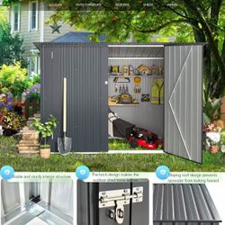 Storage Shed, 3 x 7 Ft Horizontal Bike Sheds & Outdoor Storage 