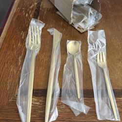 Gold Plated Silverware 2boxes 60 Pcs Each Box 