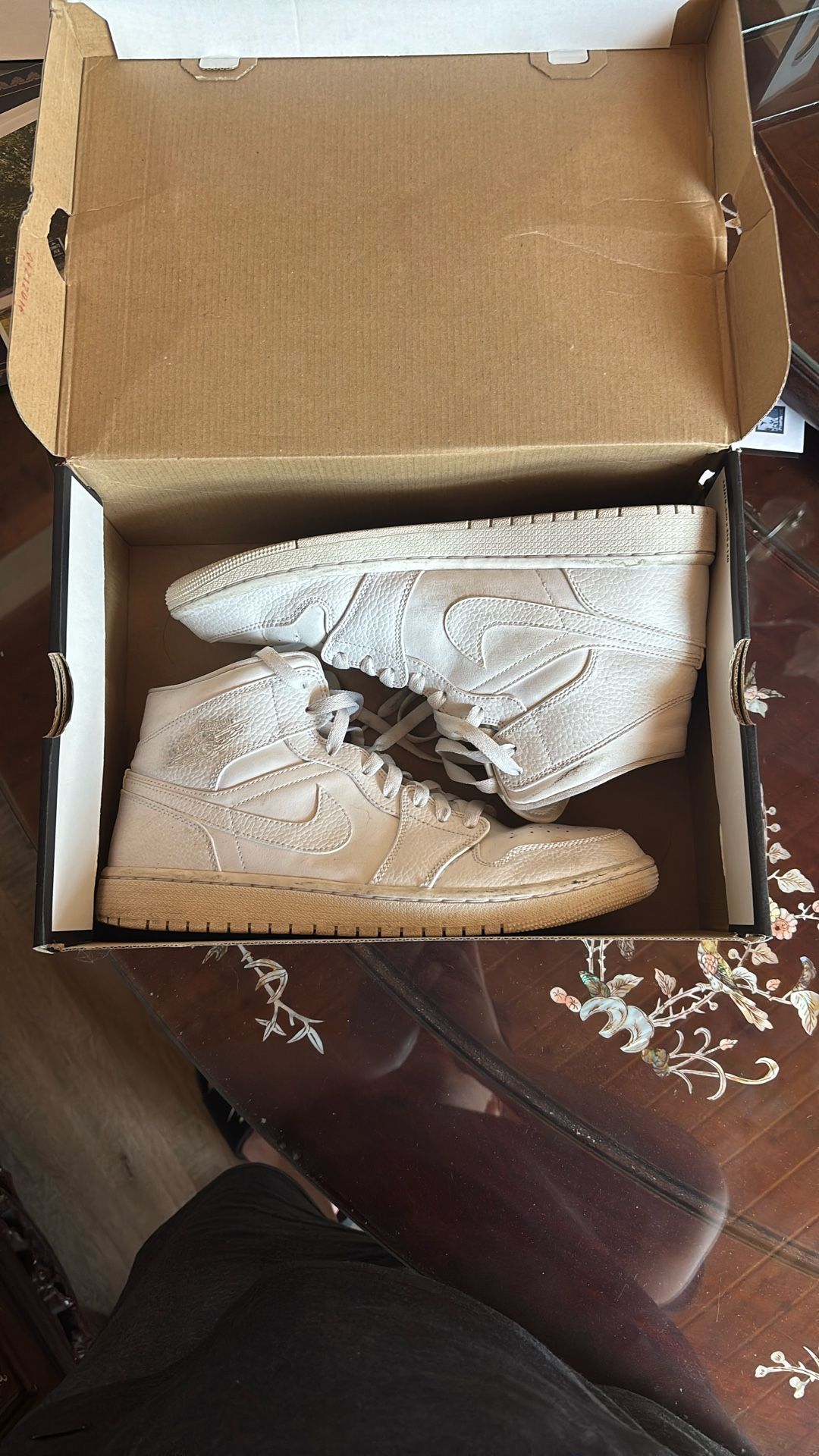 White Air Jordan 1s