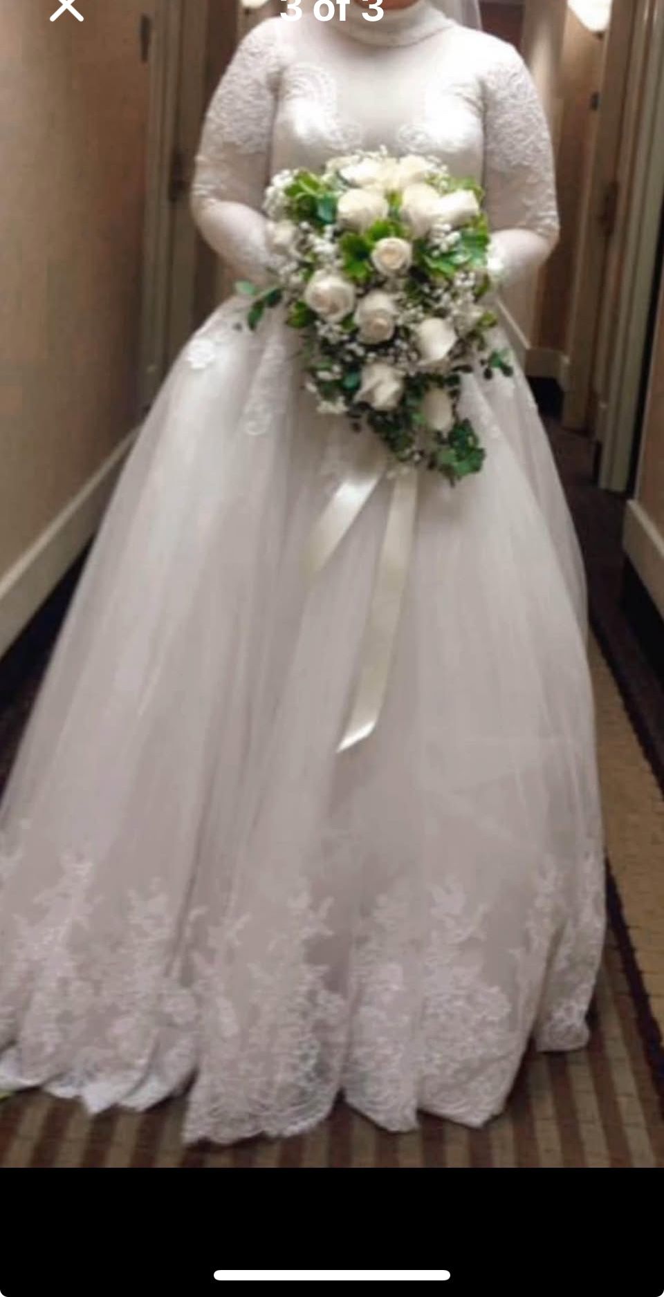 Wedding Dress for Sale – Elegant Champagne Long-Sleeve Gown