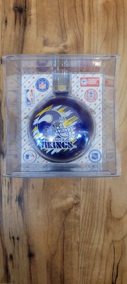 Minnesota Vikings NFL Purple Yellow Christmas Glass Ornament Ball Sports Series