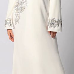 White Abaya Dubai Long Maxi Dress
