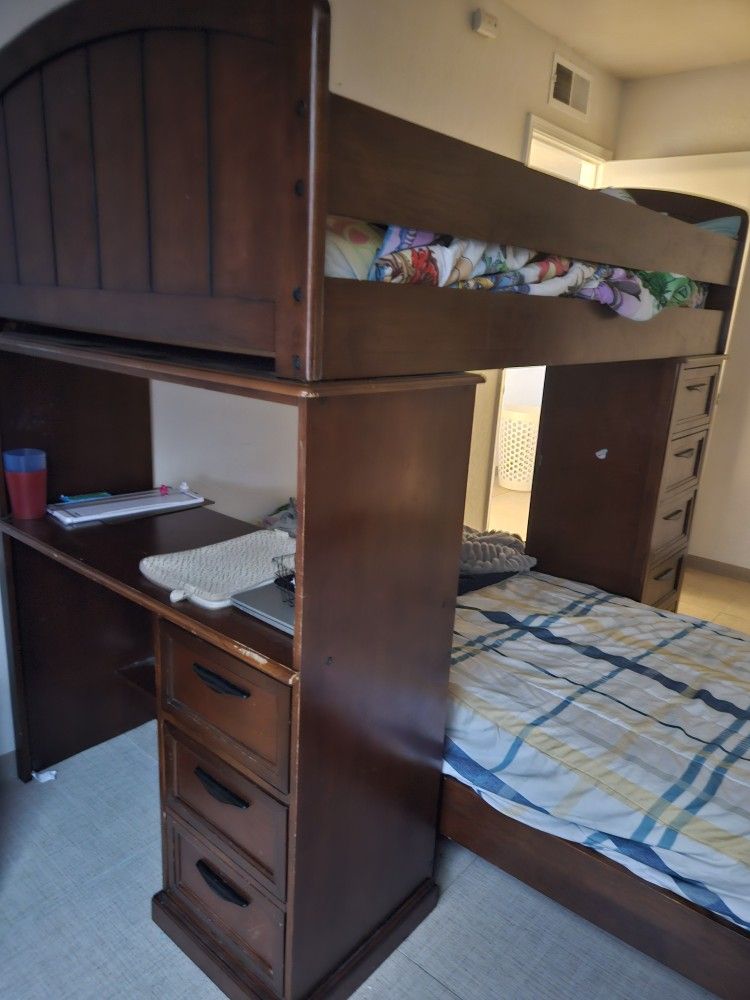 bunk bed with drawers.