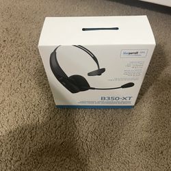BlueParrott B350-XT Mono Bluetooth Wireless Headphones 96% Noise Canceling Over Head Trucker Headset with Mic, Adjustable Lightweight Headband, IP54-R