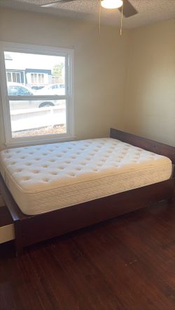 Queen Bed Frame with Mattress