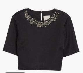 Cinq et Sept Jewel collar Top - Size Large , New without Tags