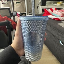 Starbucks Holiday Icicle Blue Gradient Bling Studded Tumbler, 