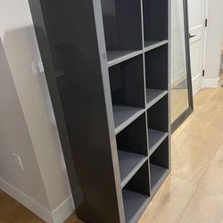 Gray high gloss Kallax shelf unit