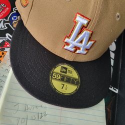 LA Dodgers 7 1/4 59fifty Khaki/Red