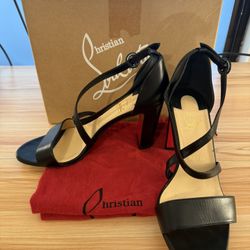 **Louboutin Loubie Bee Cross Strap Heels**