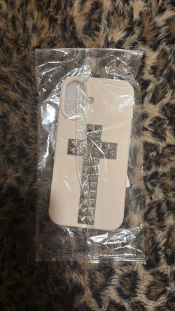 New white studded cross iPhone 16 case