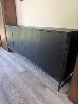 West Elm Black Wood Credenza / Sideboard