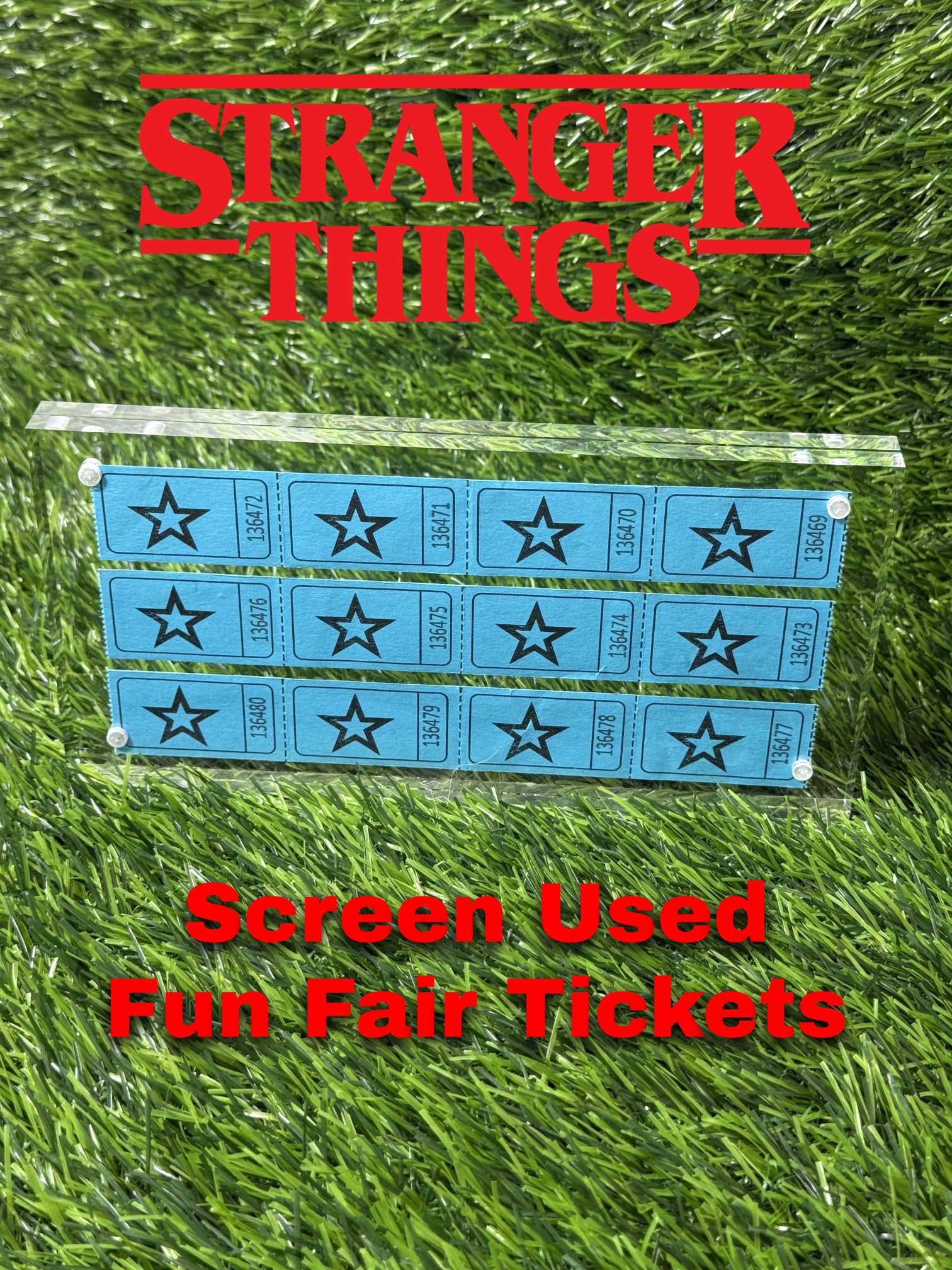 Authentic Stranger Things Screen Used “Fun Fair” Tickets Prop