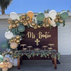 Bautizo Party Decorations , Bautizo Decor, Decoracion De Bautizo , Wood Backdrop 