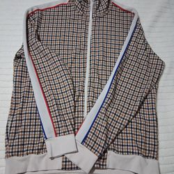  Zara Men's Houndstooth Warm-up Jacket